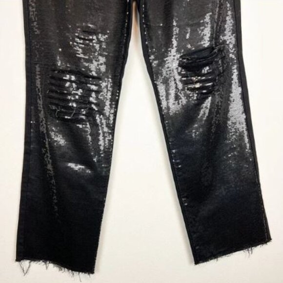 Express Straight Ankle Front High Waisted Ripped Jeans - Picture 7 of 13